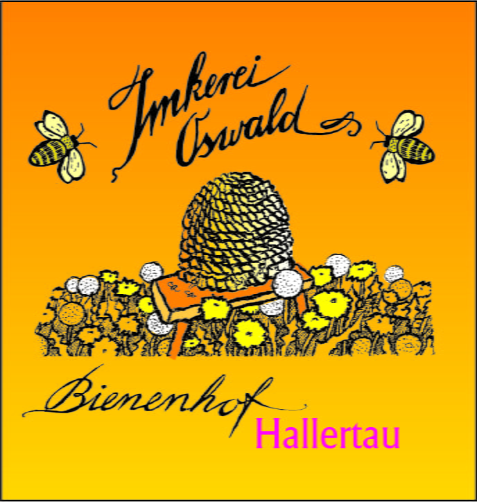 Impressum: Buntes Imkerei Oswald Bienenhof Hallertau Logo einer Berufsimkerei (Imkerei Oswald) gezeichnet von Bernhard Kühlewein, entstanden im Jahr 2000. Das Copyright liegt bei bio-honig.com H.G.u.R.Oswald GbR.