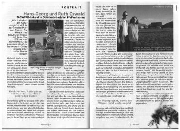 Zwei Seiten von der Tagwerk Zeitung aus Dorfen über die TAGWERK-Imkerei.