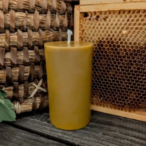 Dunkle Stumpenkerze aus 100% Bienenwachs b. Imker kaufen
